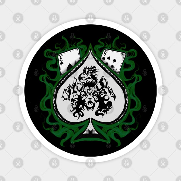 Ace of Spades dark green Magnet by Shawnsonart